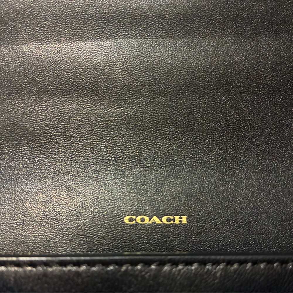Coach Black Leather Envelope Wallet Gold Hardware - Picture 3 of 5